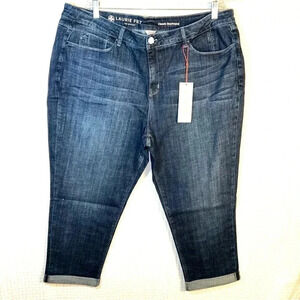 NEW Laurie Felt Jeans Sit 22WP Petite Classic Boyfriend Dark Wash Denim Blue